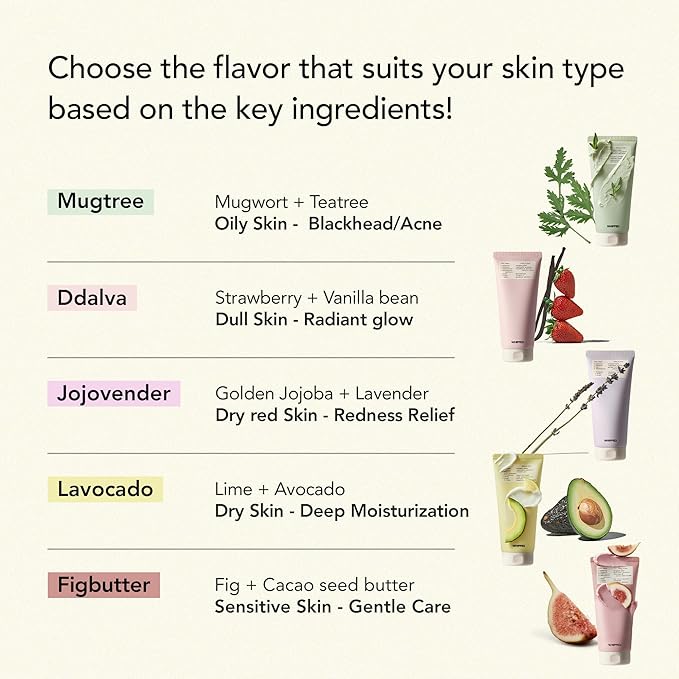 Whipped Korean Skincare Face Wash, Extra Deep Moisturizing Vegan Facial Cleanser for Dry Skin with Niacinamide, Hyaluronic Acid, Ceramide, Lime & Avocado, Doubles as a Face Mask, 4.5 oz