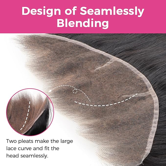 Lashey 13x6 SKINLIKE HD Lace Frontal Human Hair Body Wave, 0.10mm Ultra-Thin Invisible Melted Swiss Real HD Lace Pre Bleached Knots Pre Plucked Hairline Human Hair 12 Inch