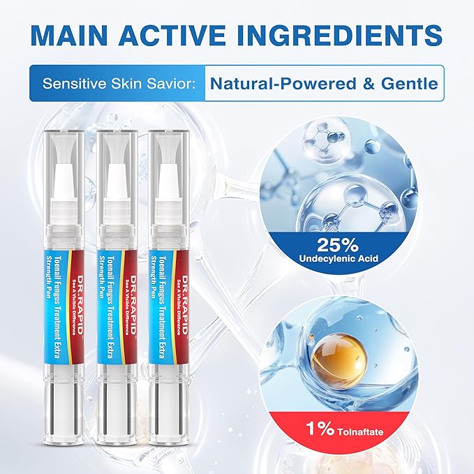 Toenail Fungi Treatment Extra Strength - Fungi Nail Pen Antifungal Repair for Damaged Nails, Fast-Acting Solution for Toe & Fingernail Fungi, Ideal for Nail Health Concerns Athletes 5ml/0.18FLOZ 3Pcs