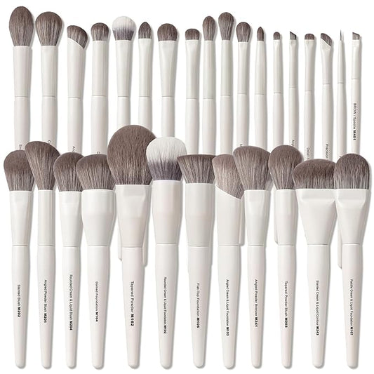 30 Pcs Pro Grade Makeup Brushes Set with Dense Ultra Soft Bristle,Elegant Design Luxury Make up Brushes for Foundation,Face Blending Powder, Contour, Bronzer,Highlight, Concealer, Eyeshadow