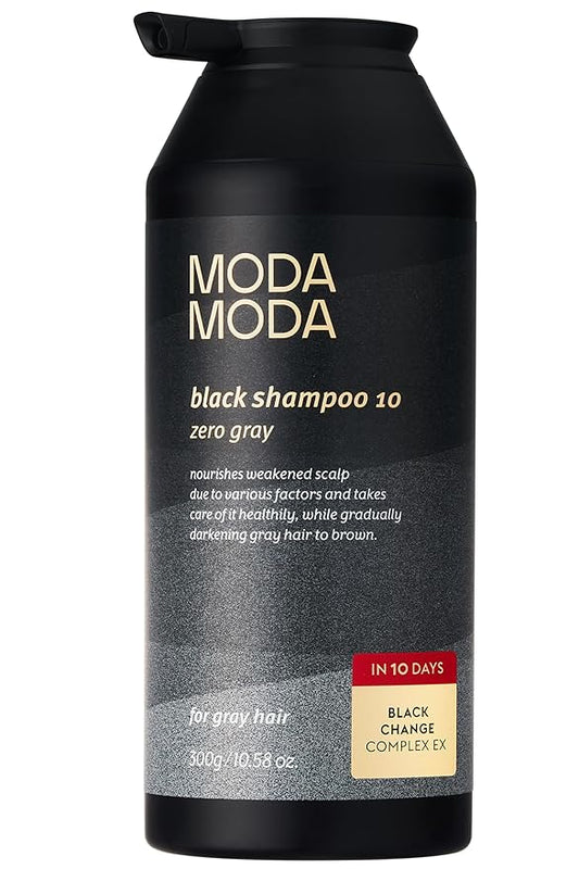MODA MODA Zero Gray Black Hair Shampoo (10.58 Oz) | Natural Darkening Color for Hair & Scalp | Age-Defying, Volumizing Formula that Reduces Hair Breakage
