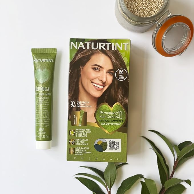 Naturtint 5G Light Golden Chestnut Permanent Hair Color (Pack of 1), Ammonia Free, Vegan, Cruelty Free, up to 100% Gray Coverage, Long Lasting Results (Packaging may vary)