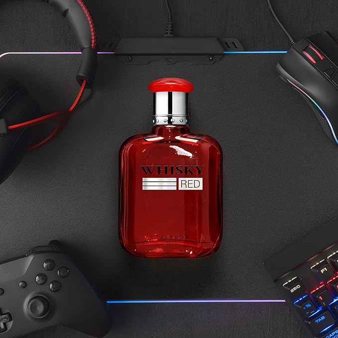 WHISKY RED Eau De Toilette For Men – Passionate And Powerful Scent With Bergamot, Lavender And Vetiver – For The Ambitious And Balanced Man – Made In France By EVAFLORPARIS – 3.4 Fl Oz