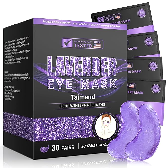 Under Eye Patches (30 Pairs), Under Eye Mask for Puffy Eyes and Dark Circles, Eye Masks with Collagen, Relieves Pressure and Reduces Wrinkles, Revitalises and Refreshes Your Skin, Lavender