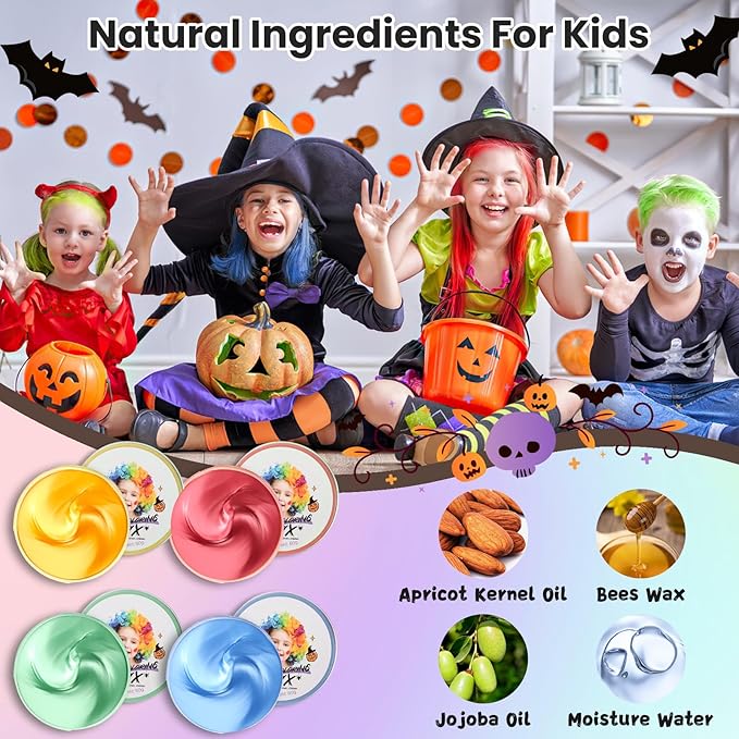 4 Colors Temporary Hair Color Wax for Kids, Blue Green Red Gold Hair Styling Mud, Washable Style Dye for Girl Boy Teens, DIY Instant Hair Coloring Gel Cream for Cosplay Halloween Children's Day