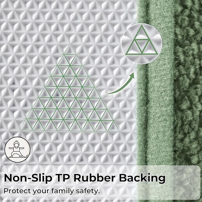 GRANNY SAYS Bathroom Rugs Sets 2 Piece,Soft Bath Mats for Bathroom, Bath Rugs Non Slip Washable, Absorbent Bath Rug for Tub, Shower and Toilet, Bath Mat Set (Green, 20" x 32" + 16" x 24")