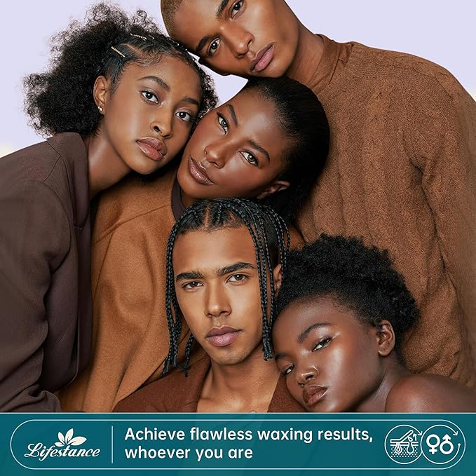 Lifestance Hard Wax Beans Hair Removal Kit, 1lb Large Refill Stripless Waxing Beans for Women Men Waxing Depilatory Lavender Pearl Wax Beads