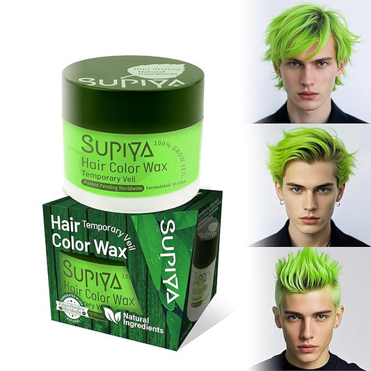 Temporary Hair Styling Color Wax, Green Blue Purple Red Hair Dye Color Wax Washable Natural Instant Hair Coloring Cream for DIY Hairstyle for Kids Men Women(Color #23)