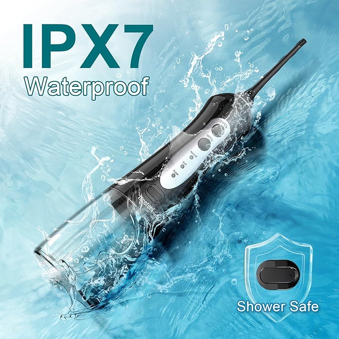 Nicefeel Cordless Water Dental Flosser – 300ML BPA-Free Portable Oral Irrigator, 3 Cleaning Modes, Fast Charge, IPX7 Waterproof for Teeth, Gums & Tonsil Stones – Home & Travel Use