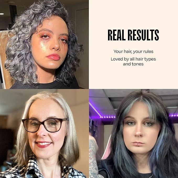 Overtone Semi Permanent Hair Color Conditioner, Extreme Silver is Twilight Titanium, 8 oz, Nourishing Damage-Free, Color Depositing Mask for All Hair with Shea Butter & Coconut Oil, Cruelty-Free