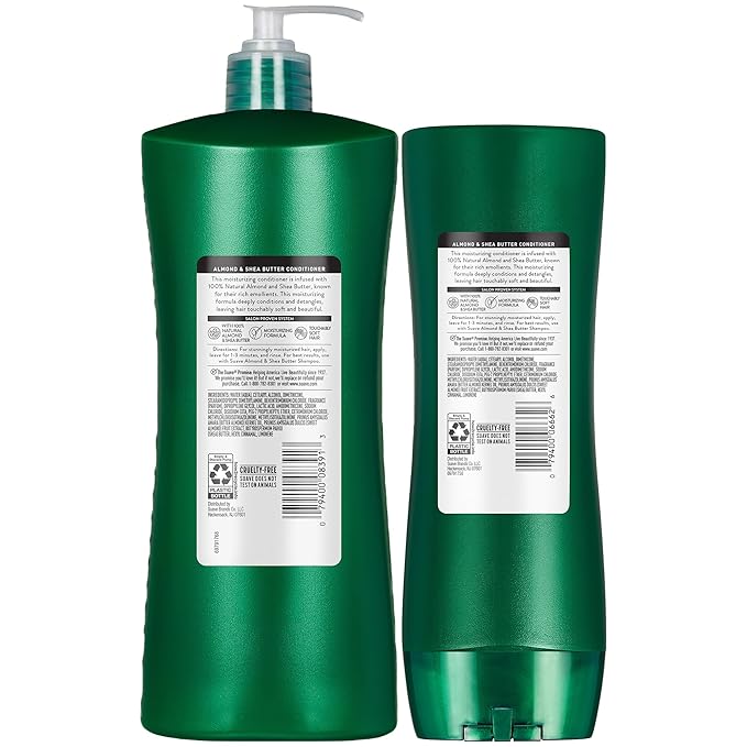 Suave Almond Shea Butter Moisturizing Conditioner 2-Size Bundle, Nourishes & Replenishes Dry, Damaged Hair