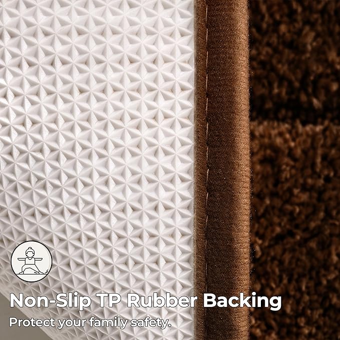 GRANNY SAYS Bathroom Rugs Non Slip 24" x 16", Bath Mats for Bathroom, Super Soft and Water Absorbent, Microfiber Washable Bath Rugs for Shower Room Floor, Tub, Brown