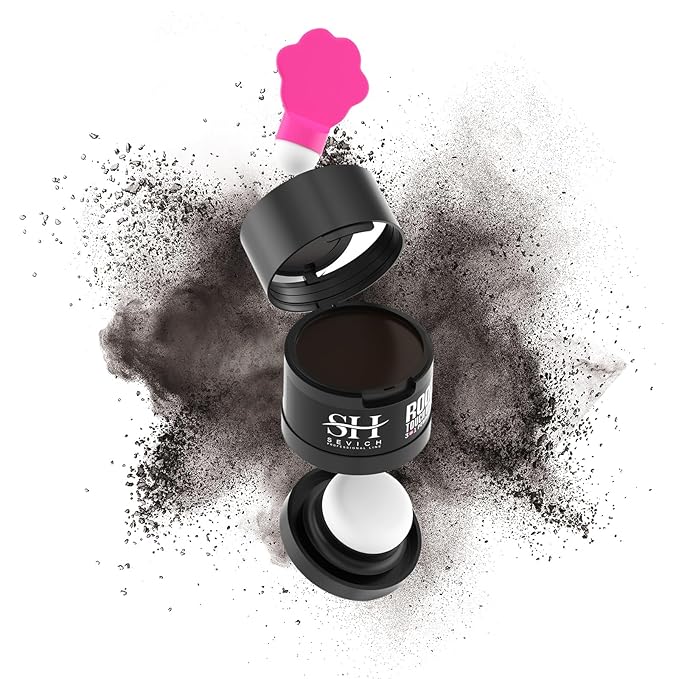 Sevich Hairline Powder 2.0, Instantly Conceals Hair Loss, Root Touch up Powder, Hair Shadow Toppers for Women & Men Thinning Gray Hair, Windproof & Sweatproof, 48H Makeup Lasting, Dark Brown