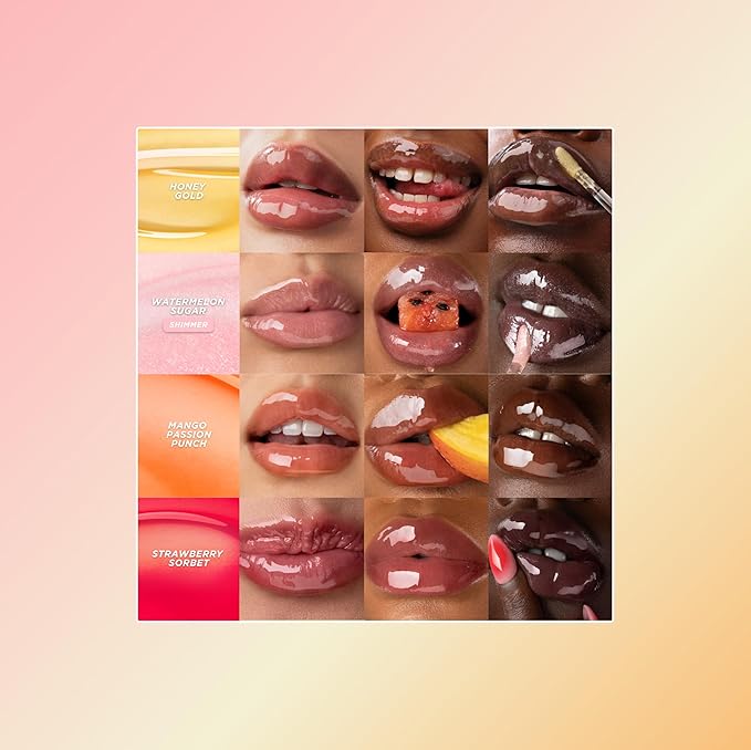 Gisou Honey Infused Hydrating Lip Oil, Nourishing Lip Moisturizer for Dry Lips, 0.27 fl oz (Mango Passion Punch)