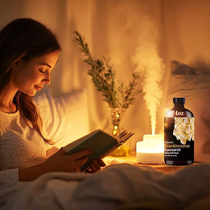 Frankincense Essential Oil, Frankincense Oil 4 Fl Oz 120ML for Diffuser Humidifier Yoga Cleaning DIY Candle Soap Making Perfume Gift for Women Essential Oils