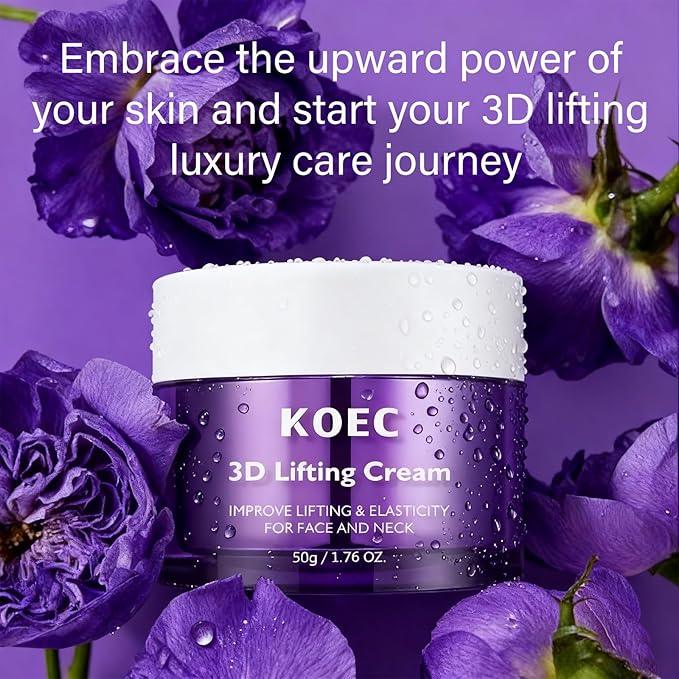 3D Effect Facial Cream 1.7 fl oz, Probiotic & Peptide Night Moisturizer for Face and Neck, Helps Improve the Look of Firmness and Fine Lines (1)