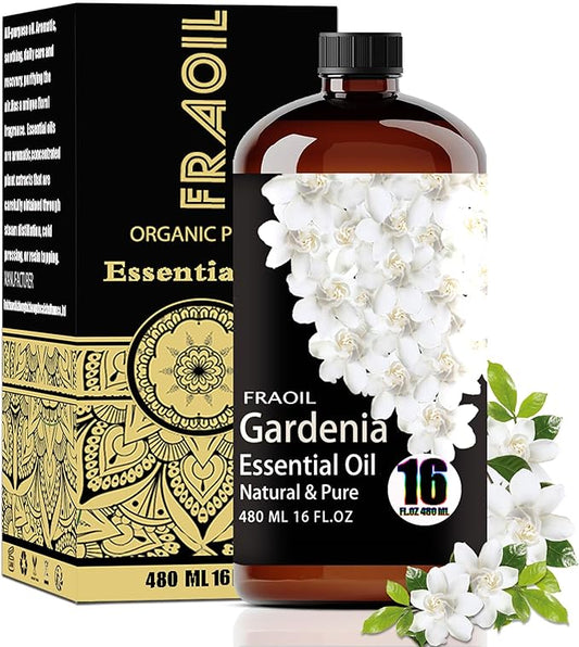 Gardenia Essential Oil, Gardenia Oil 16 Fl Oz 480 ML for Diffuser Humidifier Yoga Cleaning DIY Candle Soap Making Perfume Gift for Women Essential Oils