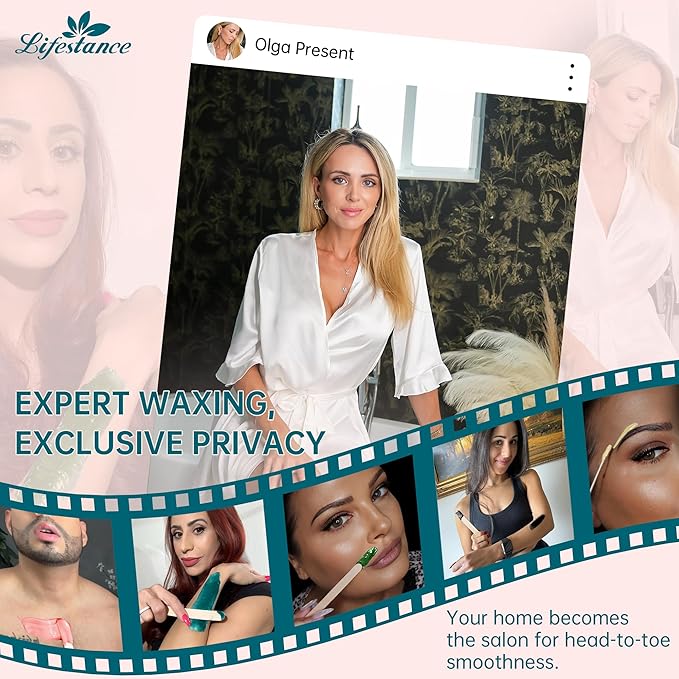 Lifestance Hard Wax Beads, 1lb Strawberry Red for Coarse Hair Removal, Painless Bikini and Body Waxing for Fine Hair - Wax Warmers at Home for Women and Men