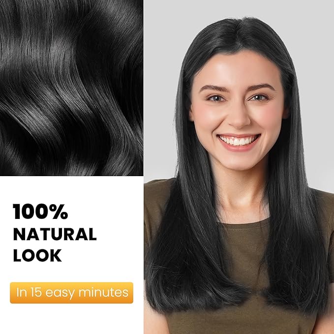 Black Hair Dye Shampoo 3 in 1, Hair Color Shampoo for Women and Men, Hair Dye to Cover Gray Hair, Herbal Ingredient Shampoos for Grey Hair Coverage 500ml (Black)