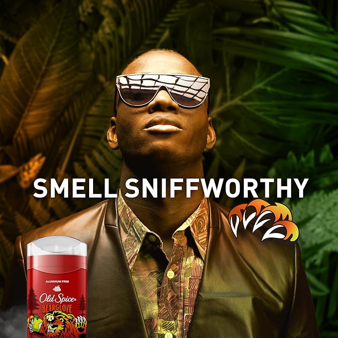 Old Spice Aluminum Free Deodorant for Men, 24/7 Odor Protection, 24/7 Freshness & Lasting Scent, Goes on Clear, Bearglove with Crisp Orchard Scent, 3.0 oz
