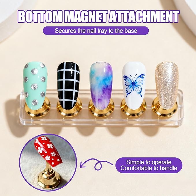 Artdone Nail Dotting Tools Art Brushes Kit With Nail Stand Gel Polish Liner Brushes Design Pen For Nail Drawing And Nail Paint Brushes Small Detail Brushes