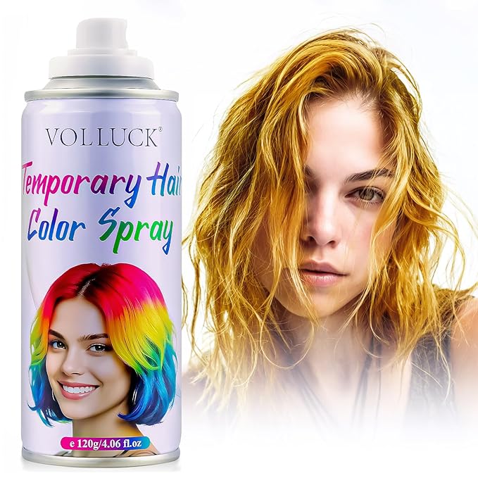 Hair Color Spray, Temporary Hair Dye for Women & Men, Vibrant Colors Hair Wax Gray Hair Cover for Party, Halloween, Cosplay (Blonde, 120 ML)