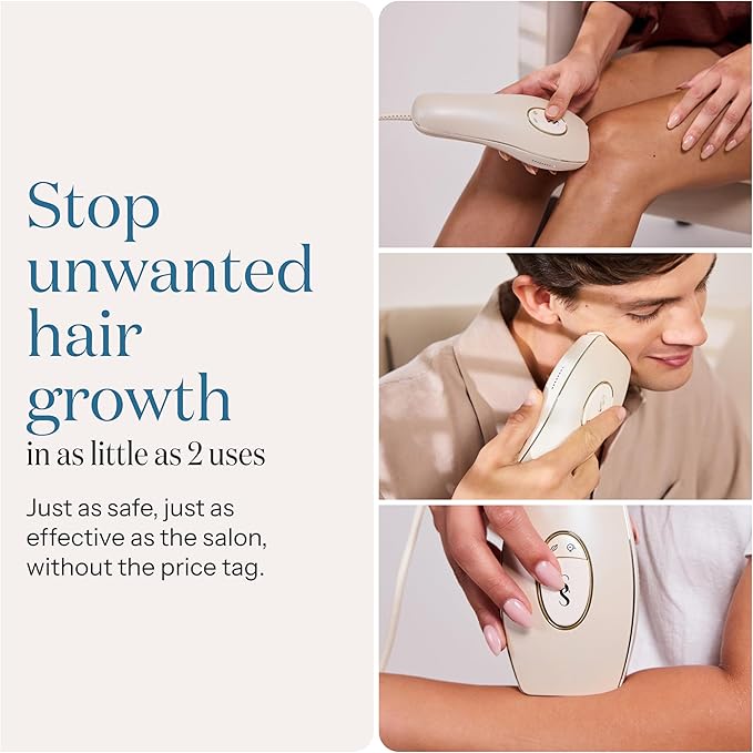 SmoothSkin Pure Adapt Champagne IPL Hair Removal Device, at-Home Laser Hair Removal for Women & Men, Visible Results in 2 Weeks, Safe for Face & Body, Long-Lasting Hair Reduction, Full Body Use