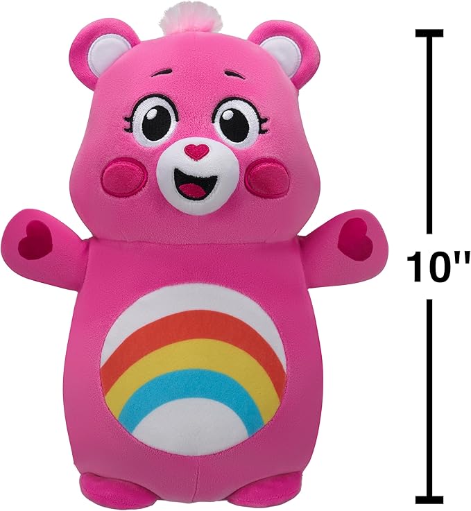 Squishmallows Original "Care Bears" 10in Cheer Bear HugMees – Ultrasoft Official Jazwares Plush (Medium-Sized)