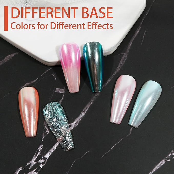 Artdone Aurora Chrome Nail Powder, Iridescent Unicorn Powder Metallic Mirror Effect Pigment Pearlescent Mermaid Pearl Glitter Dust Kit, Nail Art Decoration, Resin Craft