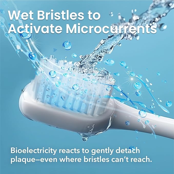 Lite Extra Soft Toothbrush for Sensitive Gums - Soft Bristle BioElectric Toothbrush for Braces Care - Non Vibrating Plaque Remover for Teeth - Orthodontic & Periodontal Teeth Cleaning Brush