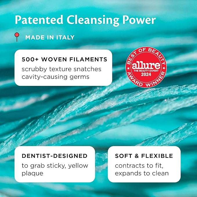 Cocofloss Woven Dental Floss, Dentist-Designed Oral Care, Mint, Waxed, Expanding, Vegan, Kid-Friendly String Floss with Coconut Oil, 3 Spools (33 yd Each)