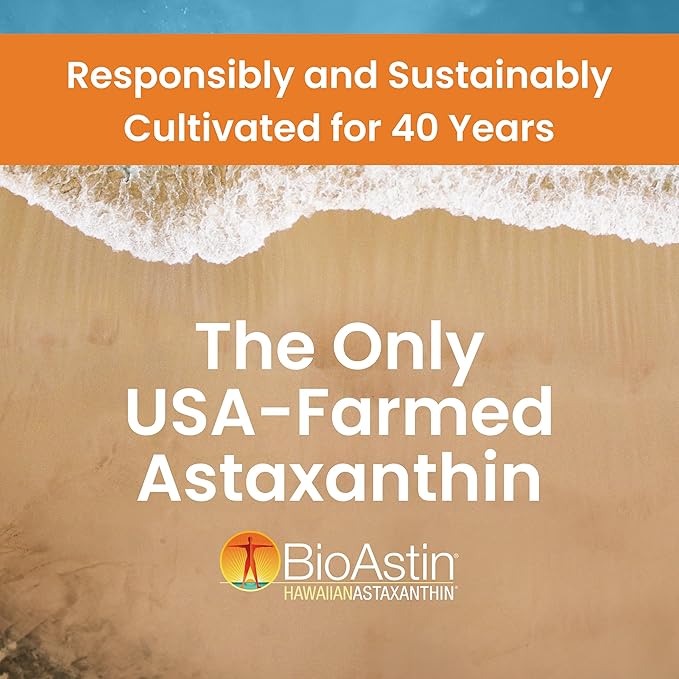 Nutrex Hawaii BioAstin Hawaiian Astaxanthin - 4mg, 60 Softgels - Farm-Direct Premium Antioxidant Supplement to Support Eye, Skin, Joint & Immune System Health - Non-GMO & Gluten-Free