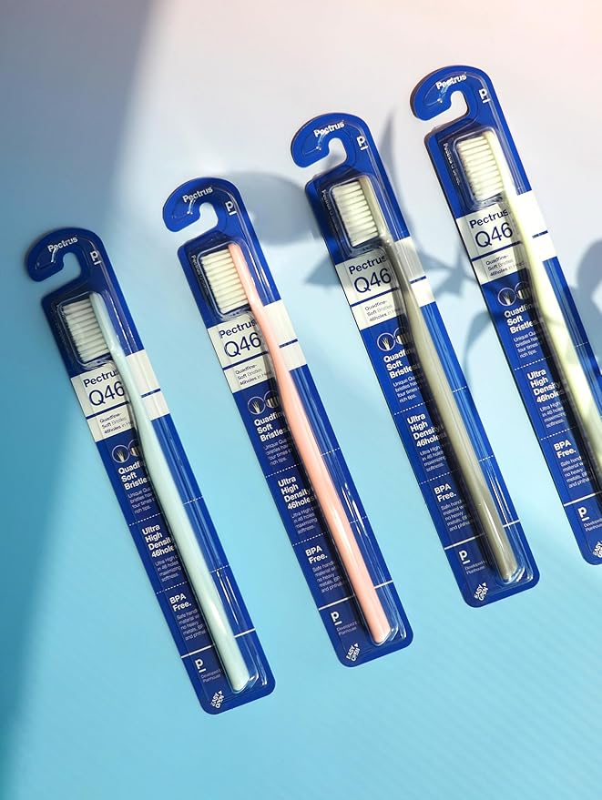 Soft Toothbrush Pack, 10 Count, Advanced Quad-fine Bristles Technology, Tapered Bristles for Sensitive Teeth, Gums & Deep Plaque Removal, Self Flossing Manual Toothbrushes, Assorted Colors