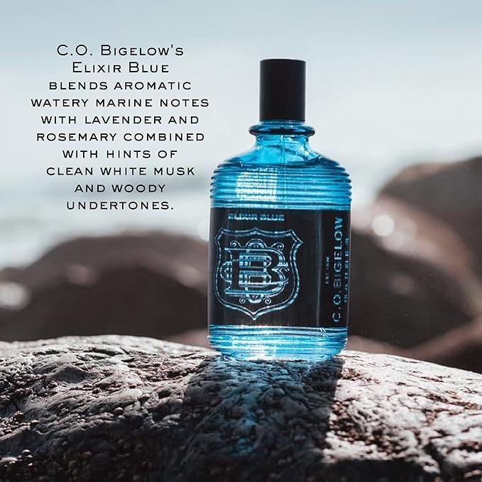 C.O. Bigelow Elixir Blue Cologne for Men, Aquatic Lavender & Rosemary Fragrance, Long Lasting Men's Cologne, Elixir Perfume for Men, 2.5 Fl Oz