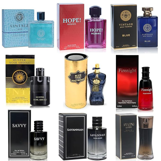 Men's Cologne Sampler Set (100ml Each*9PCS) | Luxury Fragrance Variety Pack for Men | Woodsy, Citrus, Spicy & Fresh Scents | Gift Ready Collection(Combo Set N)