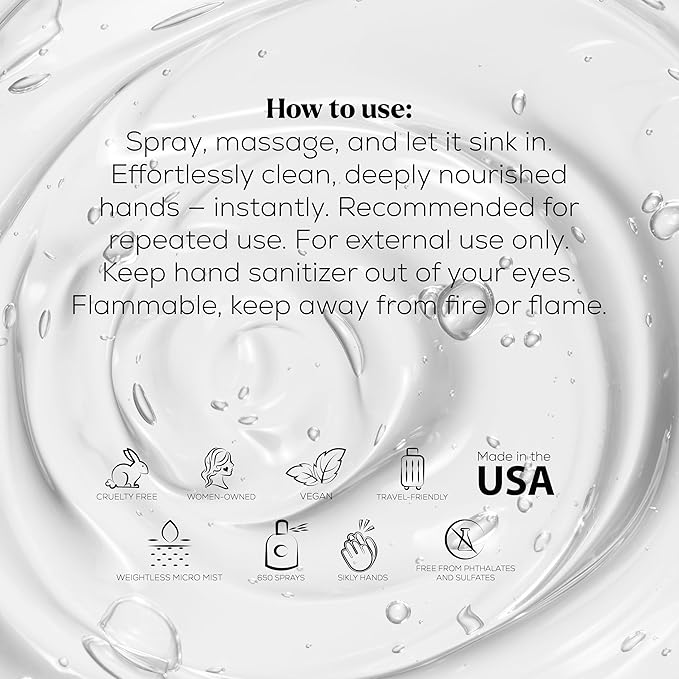 Hand Sanitizer + Serum™ | Caela | Hydrating K-Beauty Formula with Centella, Vitamin B5 & Green Tea | Kills 99.9% of Germs | Fresh Scent with Lavender, Geranium & White Musk | 650 Sprays