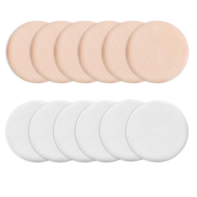 Sibba Beauty Blender Makeup Sponge 12 PCS Fluffy Make Up Foundation Applicator Face Blending Setting Pads Cosmetics Matte Loose Powder Body Paint Wet Dry Application Brushes (white/skin color)