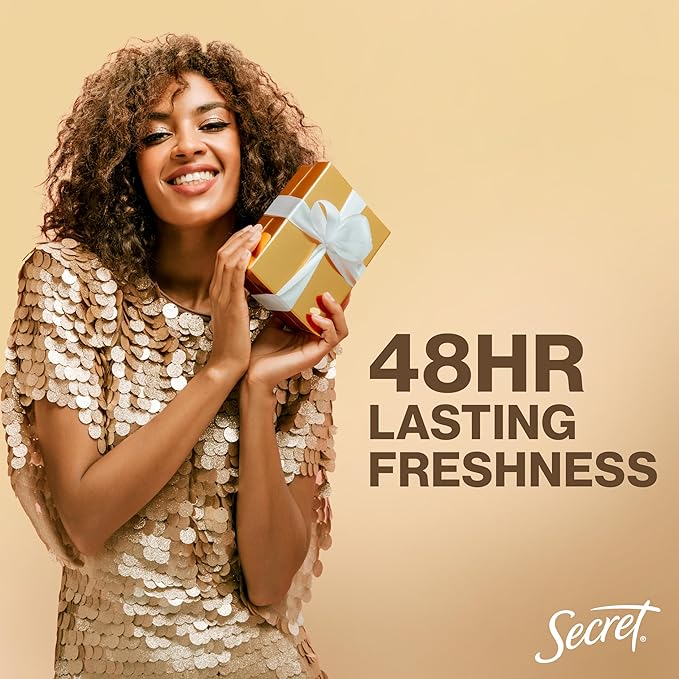 Secret Aluminum Free Deodorant for Women, 48hr Odor Protection with Pro-Hyaluronic Acid, PH Balancing Minerals, Holiday Dry Solid, Spoonful of Sugar with Glazed Crème & Vanilla Custard Scent, 2.4 oz