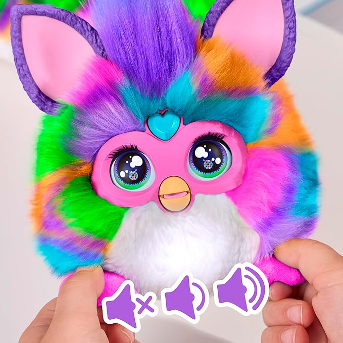 FURBY DJ Interactive Toy, Neon Star, Snuggly Electronic Plush, Music, Lights, Motion, & Games, Speaks English & Furbish, 32 in Long, 6+ Years (Amazon Exclusive)