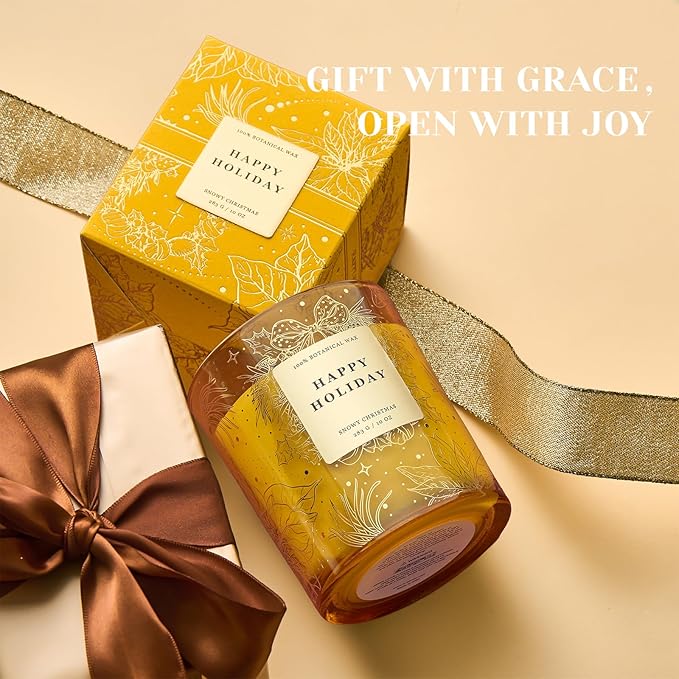 M&SENSE Holiday Scented Candle Gift for Women and Men - Snowy Christmas, 10 oz Soy Wax, Birthday, Holiday,Christmas, New Year Gift