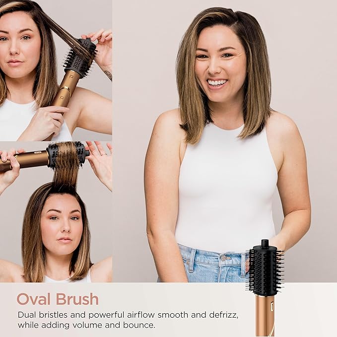 Shark FlexStyle® (Special Edition) | Air Styling & Drying System | Powerful Hair Dryer Brush & Multi-Styler | Auto-Wrap Curlers, Oval Brush, Concentrator, & Storage Bag Included | Copper | HD433CP