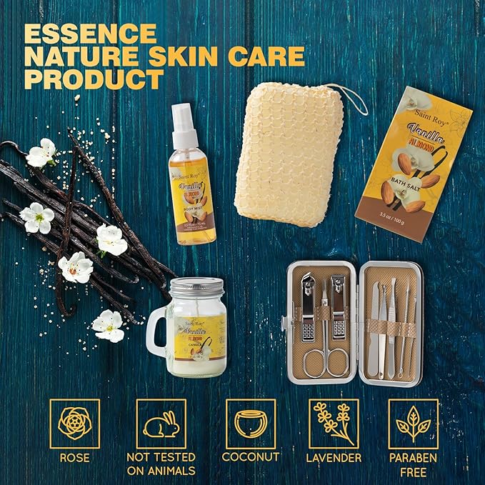 Spa gift baskets for women, Christmas Gifts for Women, Large basket 25 pcs for Women & Men Bath and Body Shower Bath Kit, Vanilla Honey Almond birthday gifts bath gift Spa Kit, Mother's Day Gifts Mom
