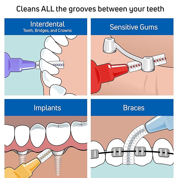 TePe Interdental Brush Extra Soft, Supersoft Dental Brush for Teeth Cleaning, Pack of 8, Multi Pack