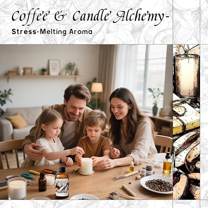 HIQILI Coffee Fragrance Oil for Scent Diffuser & Humidifier, Perfect for Candle, Soap, Perfume Making, New Car & Home - 1 Fl Oz