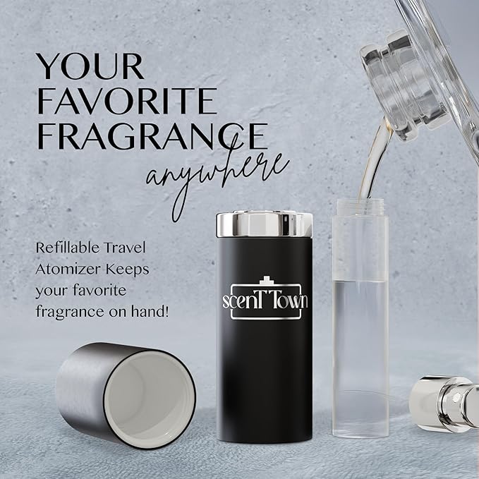 Mens Cologne Gift Sets Bundle Mini Bottle – Designer Mens Cologne Sampler Sets with Refillable Atomizer – Box Includes Versace, Moschino, Mont Blanc, Jimmy Choo Travel Size (0.17 Oz Each)