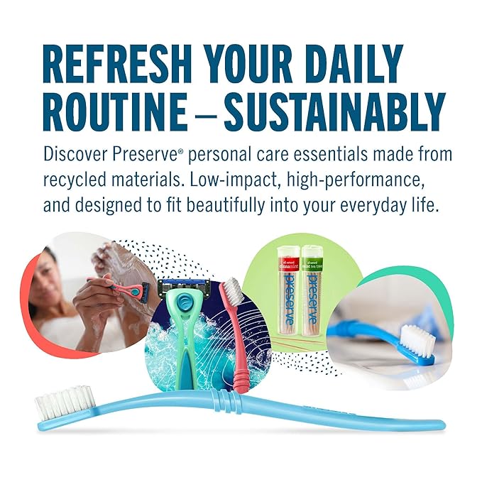 Preserve POPi Shave 5 Razor System Made with Recycled Ocean Plastic and 5-blade cartridge, Coral Pink, 1 Count