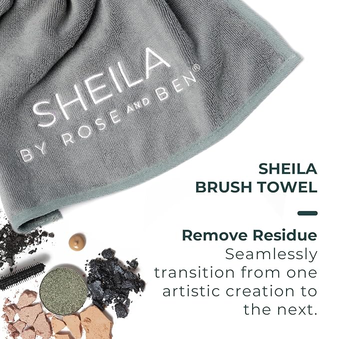 Rose and Ben Beauty Sheila Brush Towel for Brush Cleaning | Reusable, Hygienic