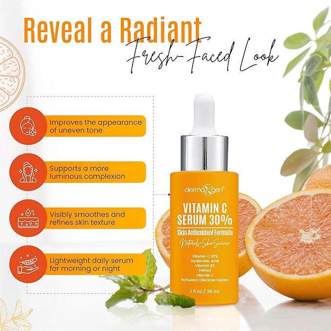 30% Vitamin C Serum for Face - Natural & Organic Anti Wrinkle & Skin Rejuvenator Moisturizer with Hyaluronic Acid & Vitamin E - Powerful Anti Aging Serum - Age-Defying Beauty Regimen- 1FL OZ