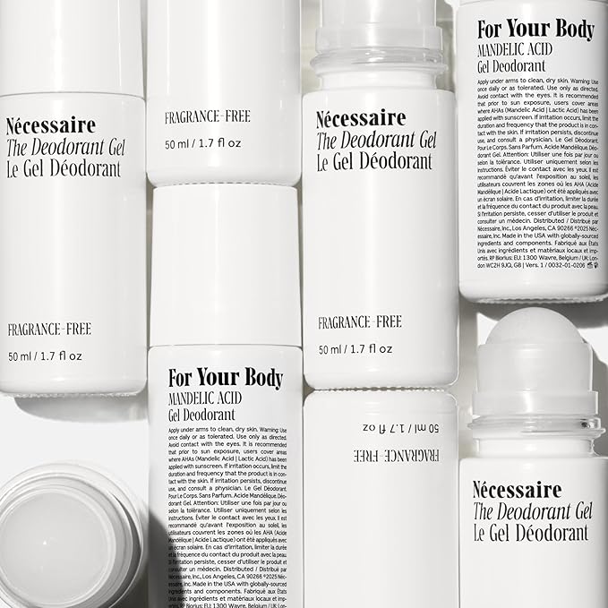 Nécessaire The Deodorant Gel - Clinical Deodorizing Treatment with 5% AHA. Vitamin B5 + B3. No Bumps. No Discoloration. Dermatologist-Tested. 1.7oz