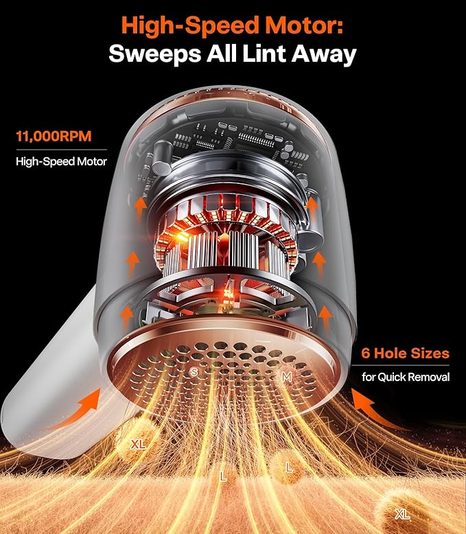 TORRAS Fabric Shaver Lint Remover, Rechargeable Electric 3-Speed Sweater Shaver Remove Fuzz, Pilling for Cashmere, Wool, Coat, Furniture, Clothes depiller with Replacement Blades, Pearl White